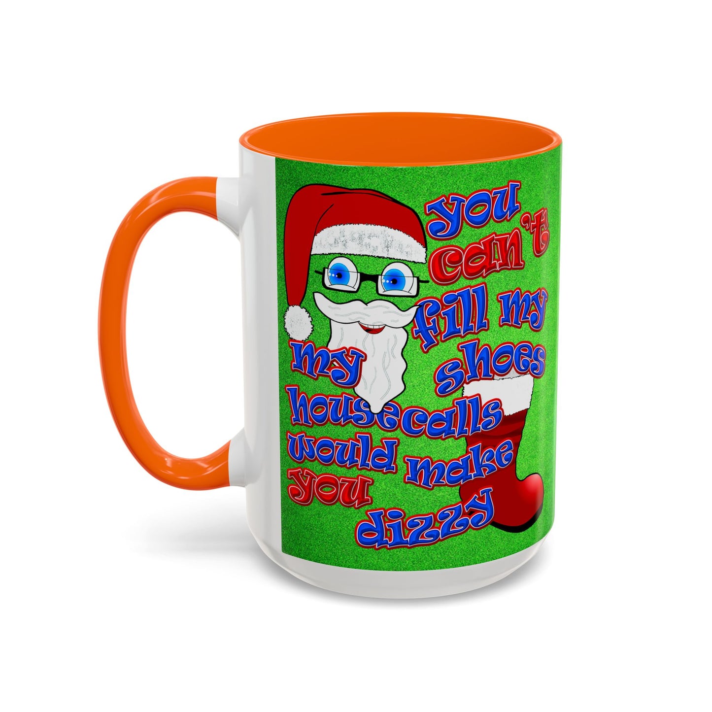santa's shoes - Accent Mug (green turf)