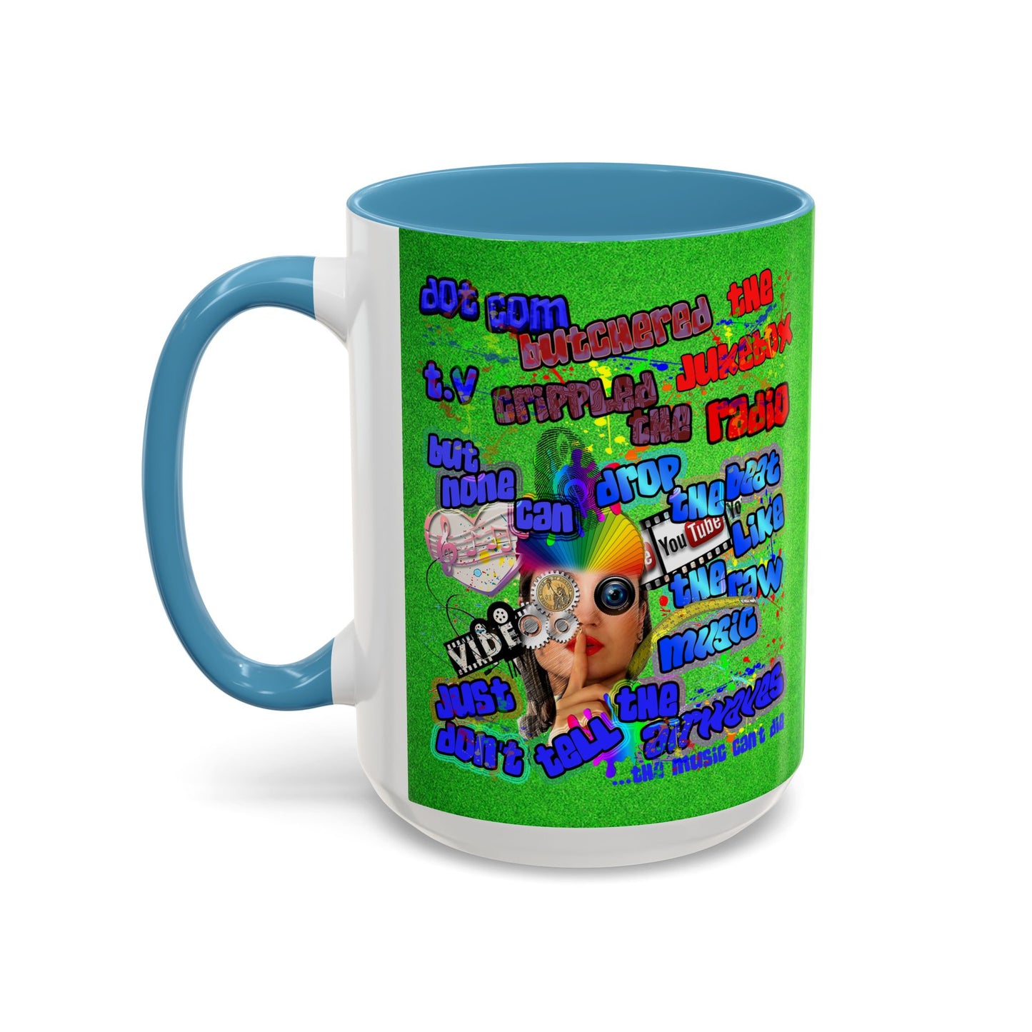 drop the beat - Accent Mug (green turf)