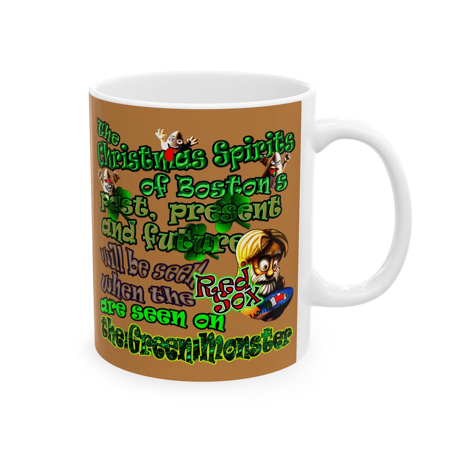 christmas spirits of boston - White Mug (light brown)