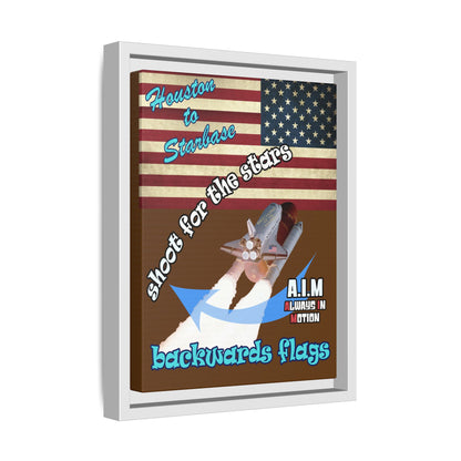shoot for the stars - framed canvas art (brown)