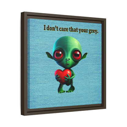 I don't care that your grey - framed canvas art (faded blue)