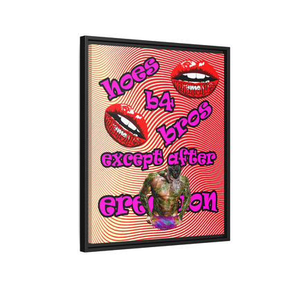 hoes b4 bros - framed canvas art (yellow-orange wave)