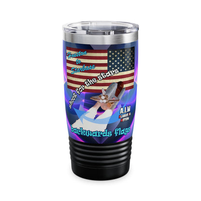 shoot for the stars - Ringneck Tumbler, 20oz (grey-pink wave)