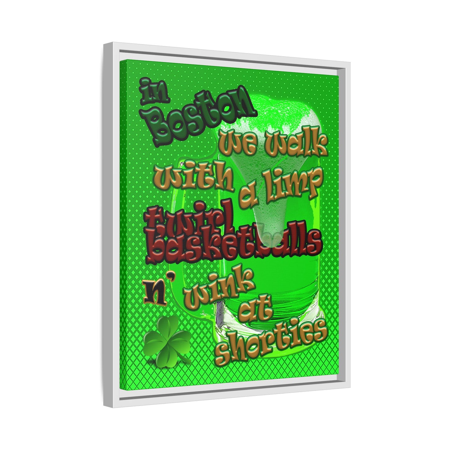celtics logo - framed canvas art (logo green)