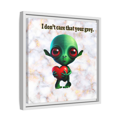 I don't care that your grey - framed canvas art (white marble)