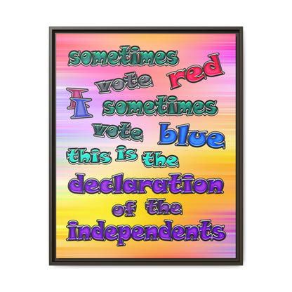 declaration of the independents - framed canvas art (color blur)