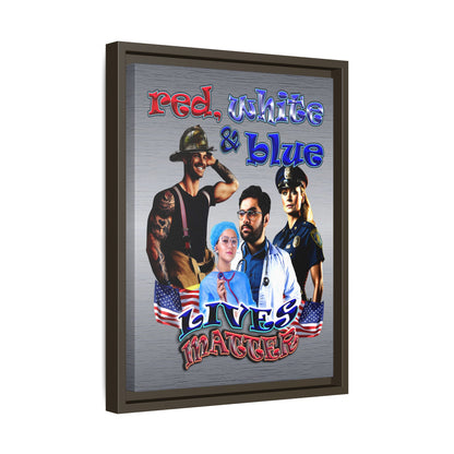 rw&b lives matter - framed canvas art (brushed nickel)