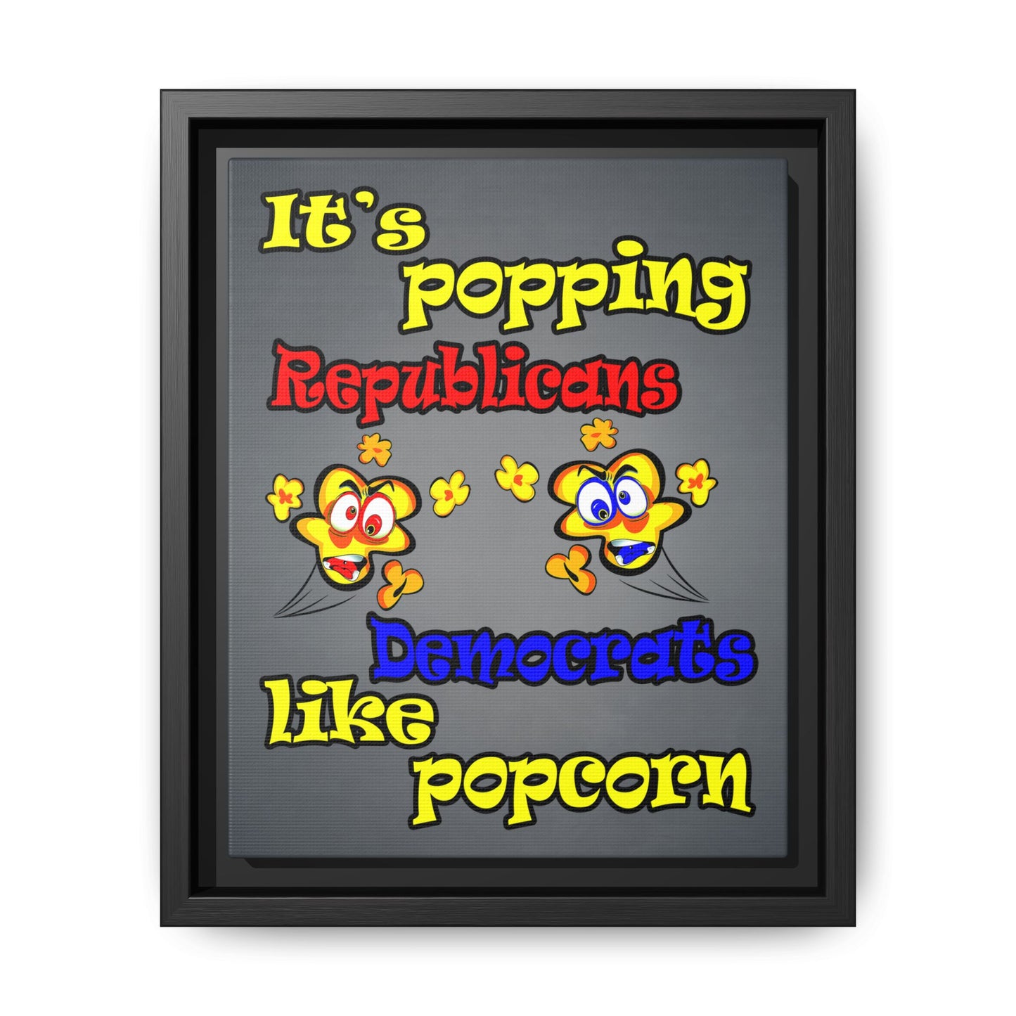 popping like popcorn - framed canvas art (grey-light grey)