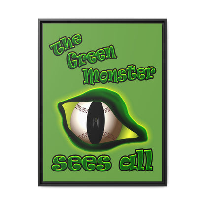 green monster - framed canvas art (green)