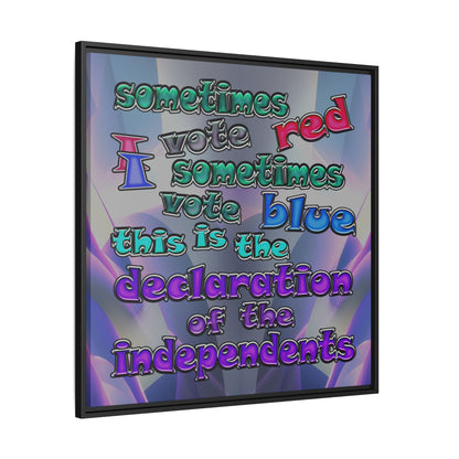 declaration of the independents - framed canvas art (grey-pink wave)