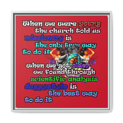 doggystyle - framed canvas art (dark red)