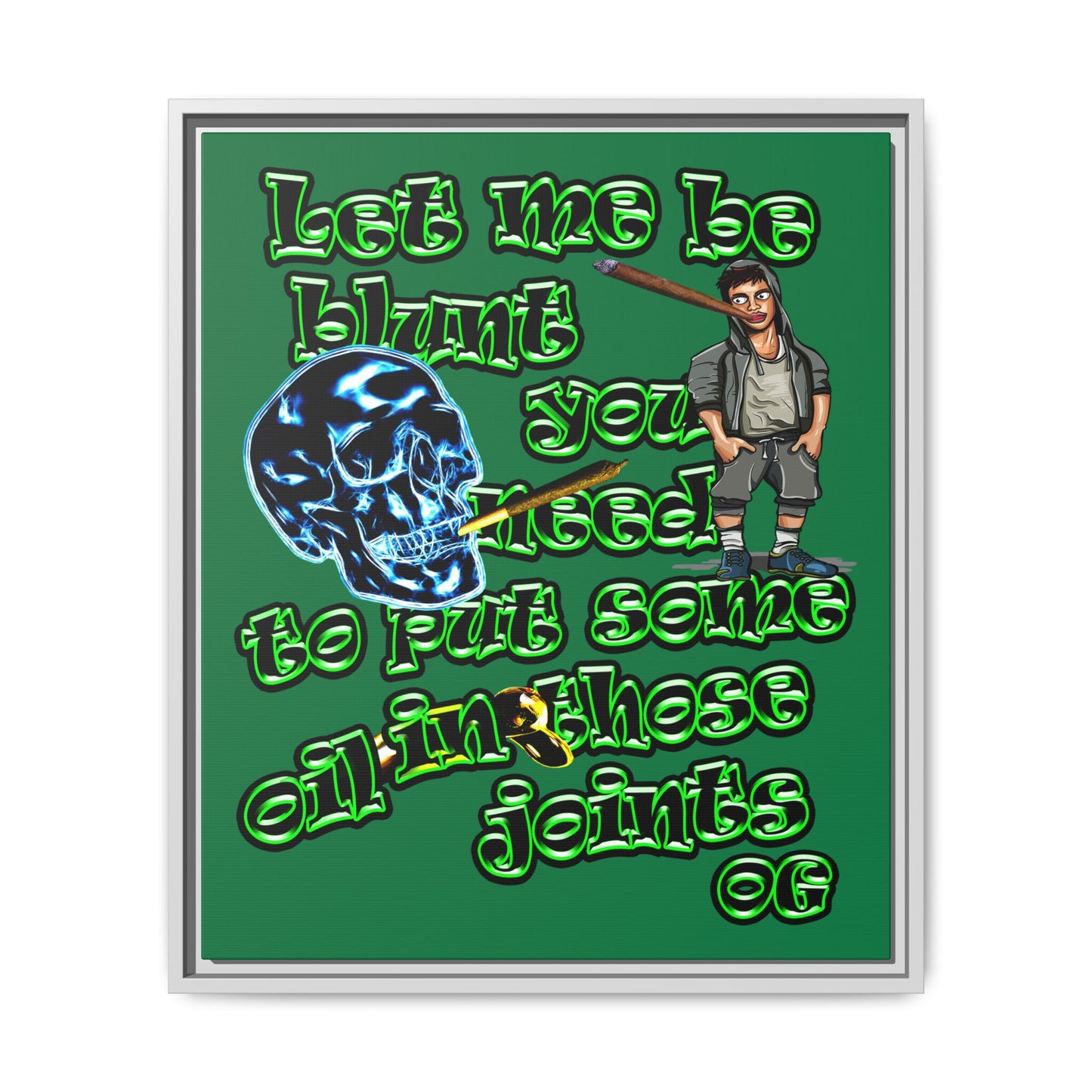 og - framed canvas art (dark green)