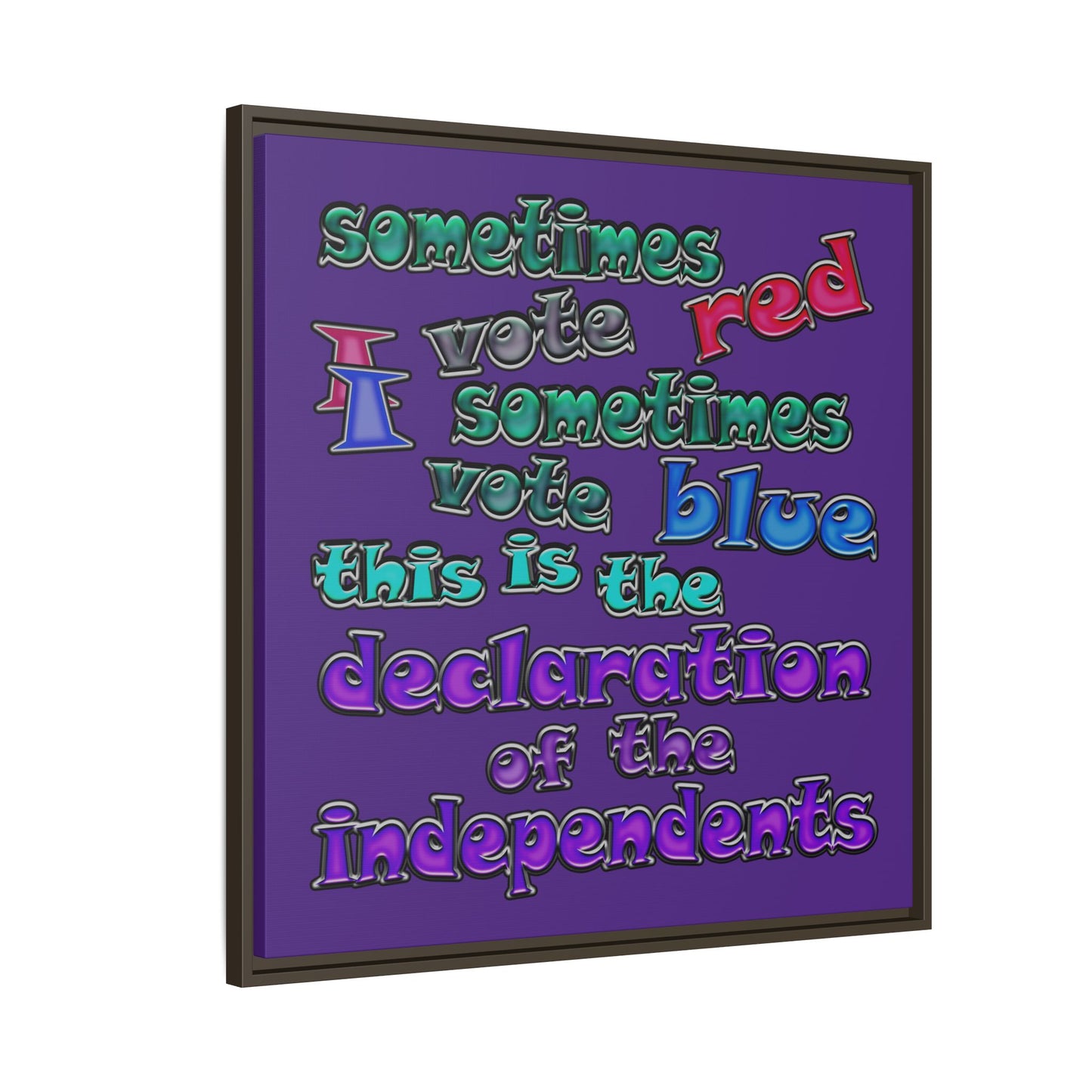 declaration of the independents - framed canvas art (purple)