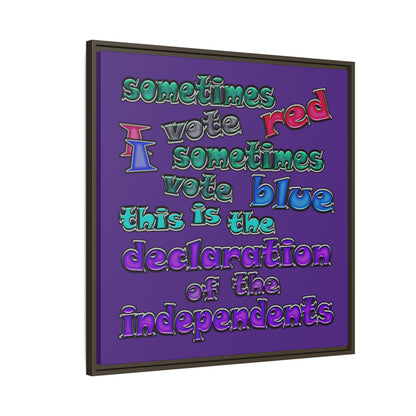 declaration of the independents - framed canvas art (purple)