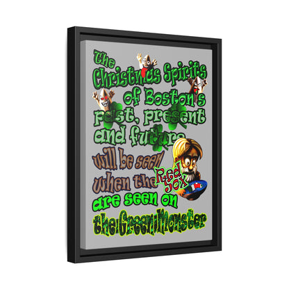 christmas spirits of boston - framed canvas art (light grey)