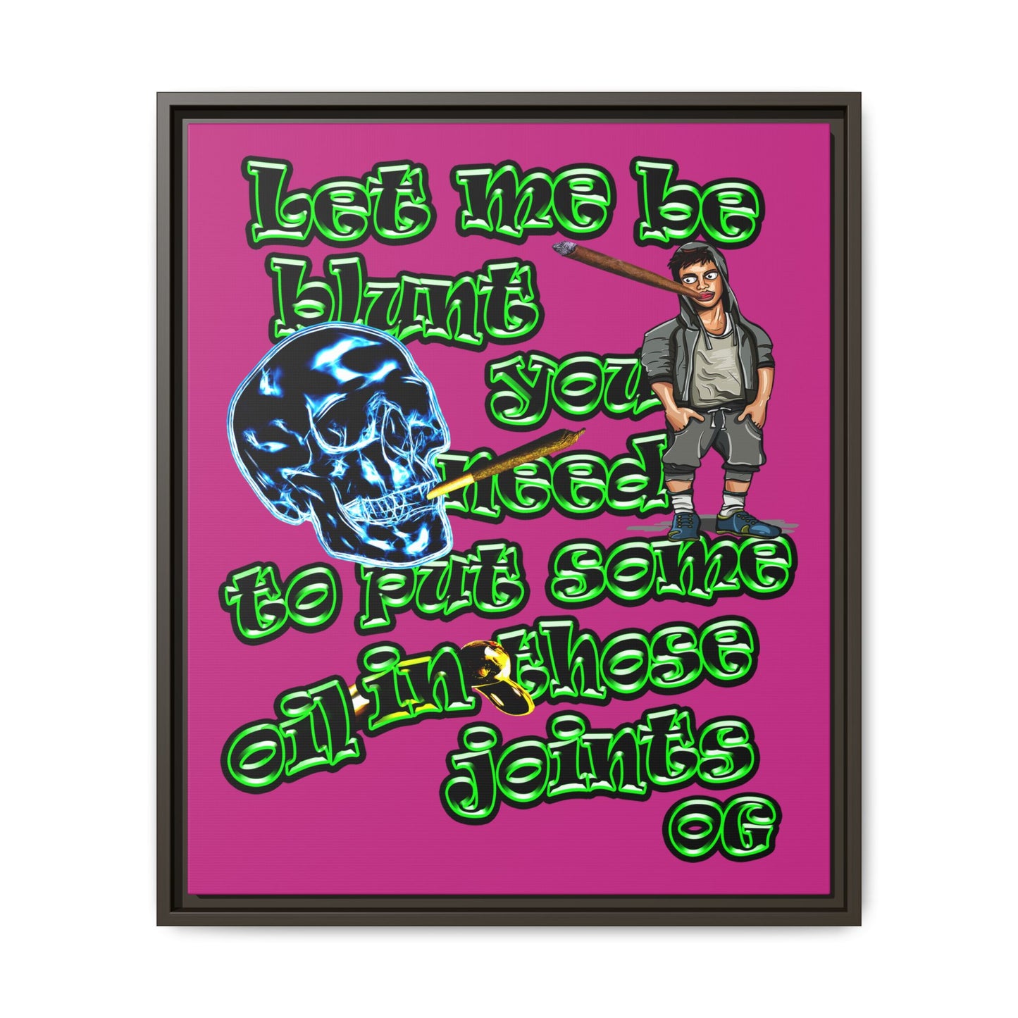 og - framed canvas art (pink)
