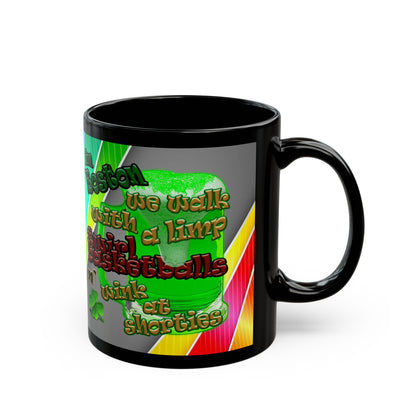 celtics logo - Black Mug (rainbow split)