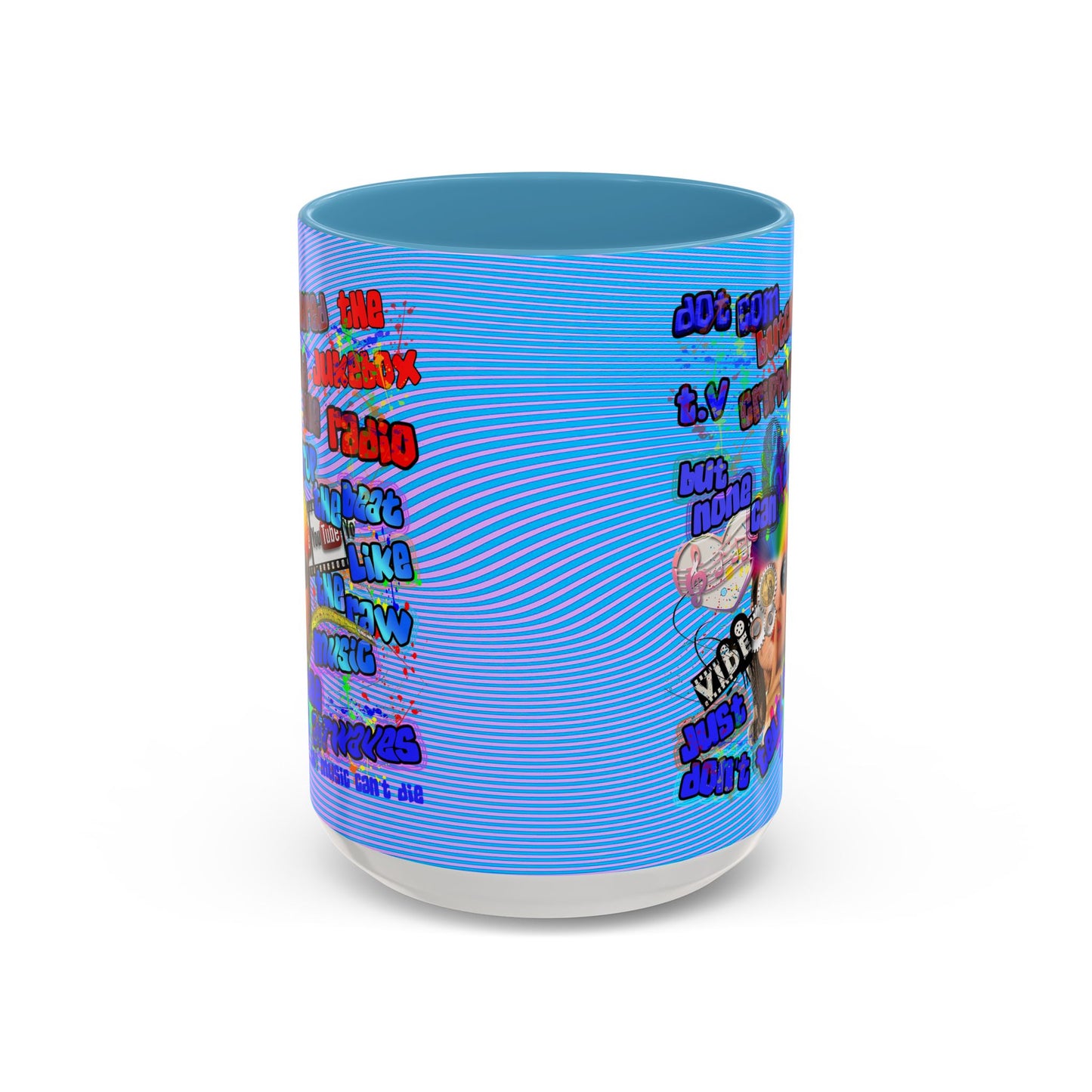 drop the beat - Accent Mug (light blue-purple wave)