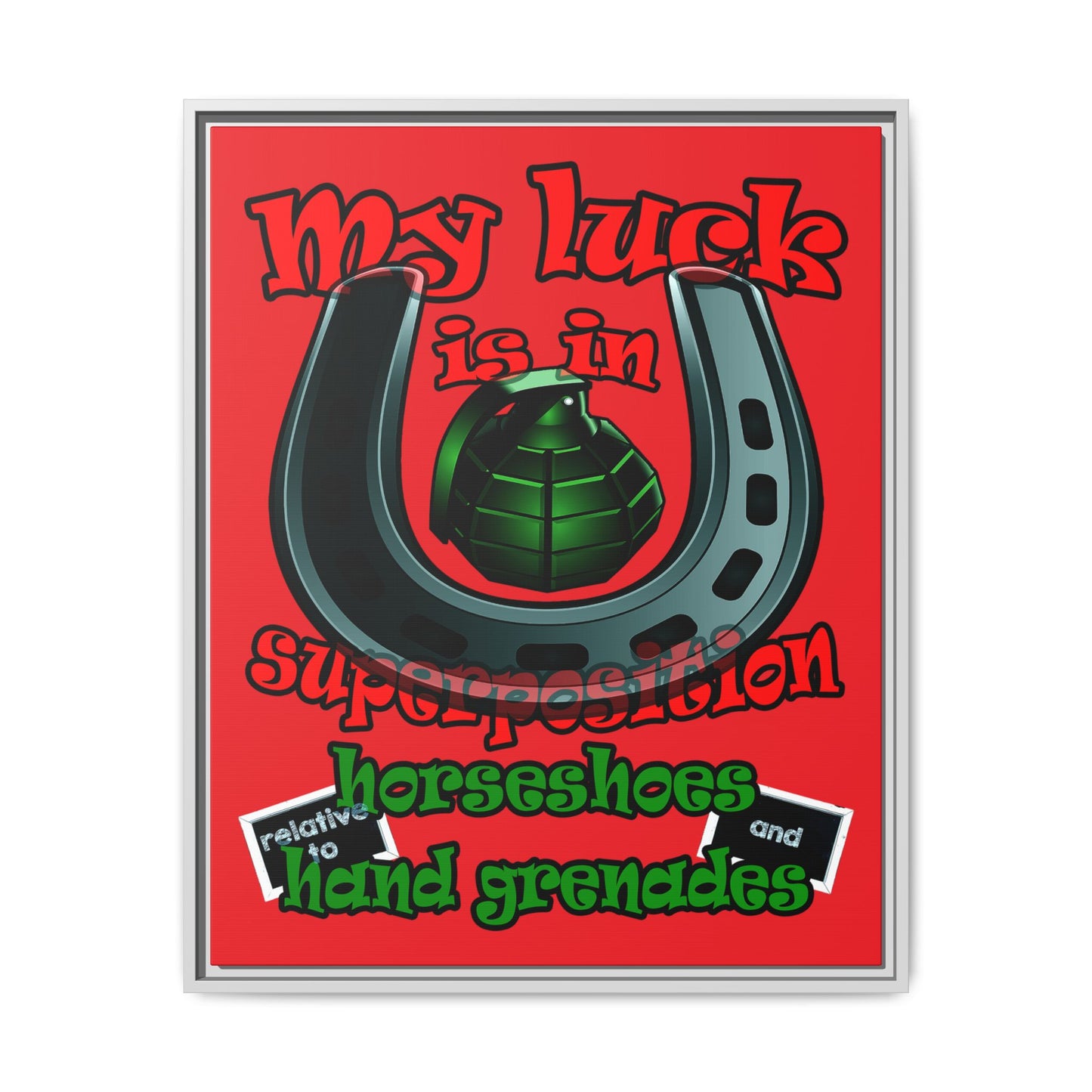 my luck - framed canvas art (red)
