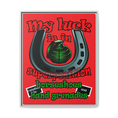 my luck - framed canvas art (red)