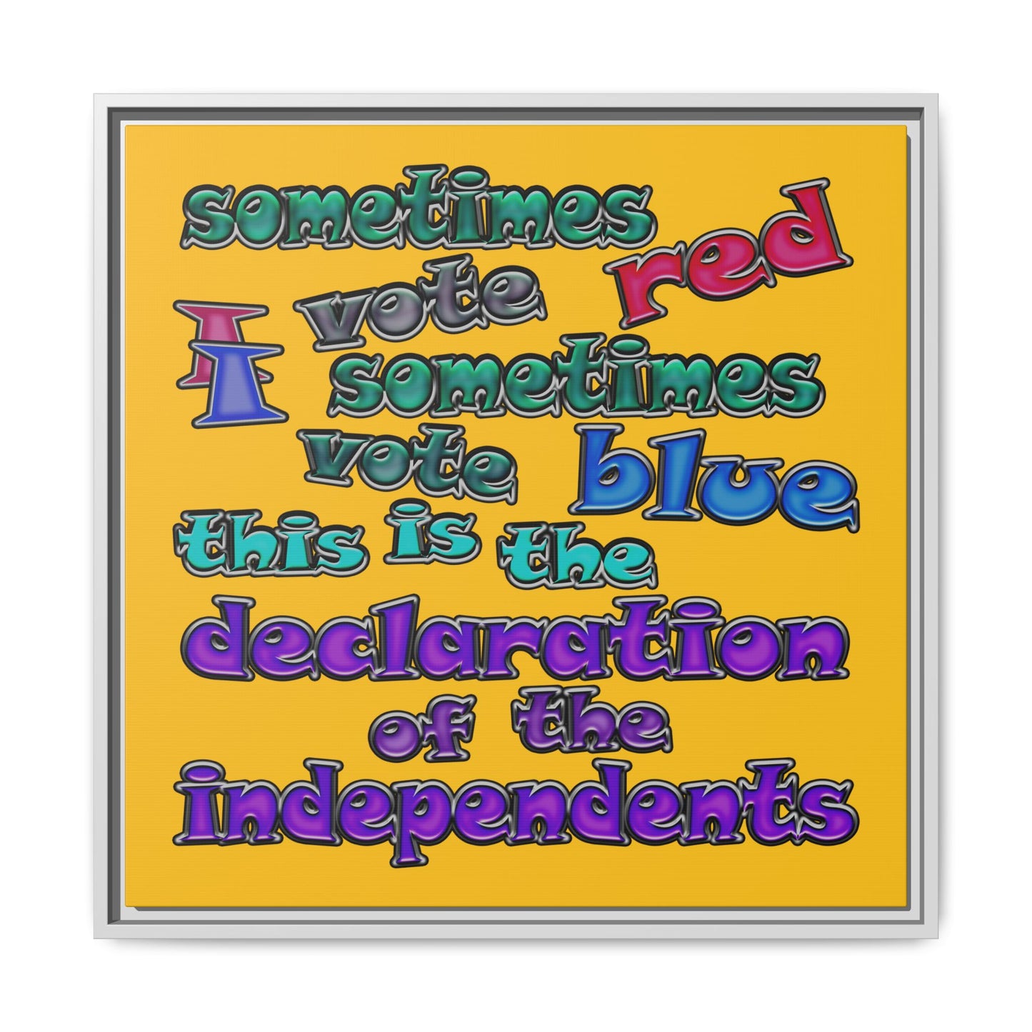 declaration of the independents - framed canvas art (yellow)