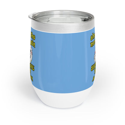 shoot the moon again - Chill Wine Tumbler (light blue)