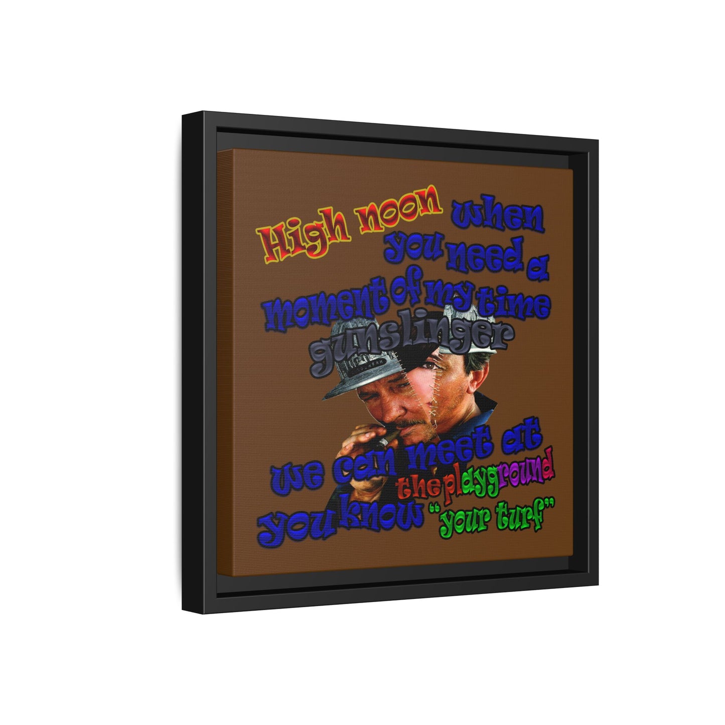 high noon - framed canvas art (brown)
