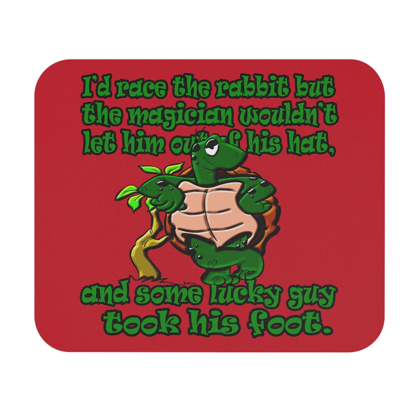 turtle race - Mouse Pad (Rectangle) (dark red)