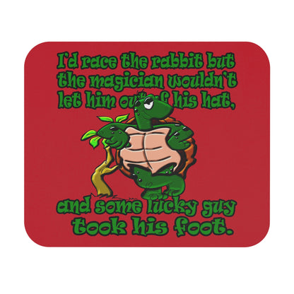 turtle race - Mouse Pad (Rectangle) (dark red)