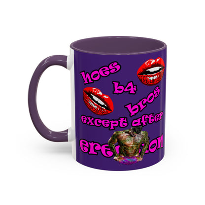 hoes b4 bros - Accent Mug (purple)