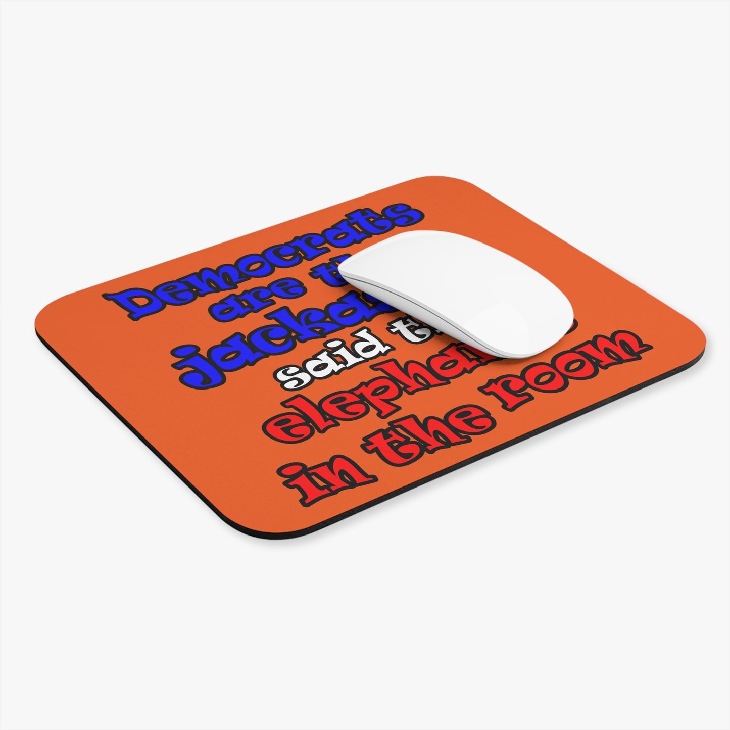 donkeys and elephants - Mouse Pad (Rectangle) (orange)