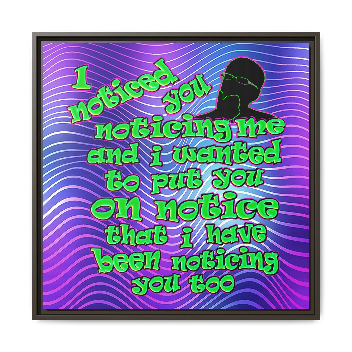 noticed you noticing - framed canvas art (purple wave)