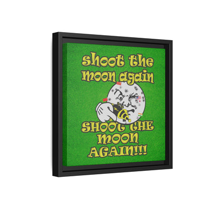 shoot the moon again - framed canvas art (green turf)