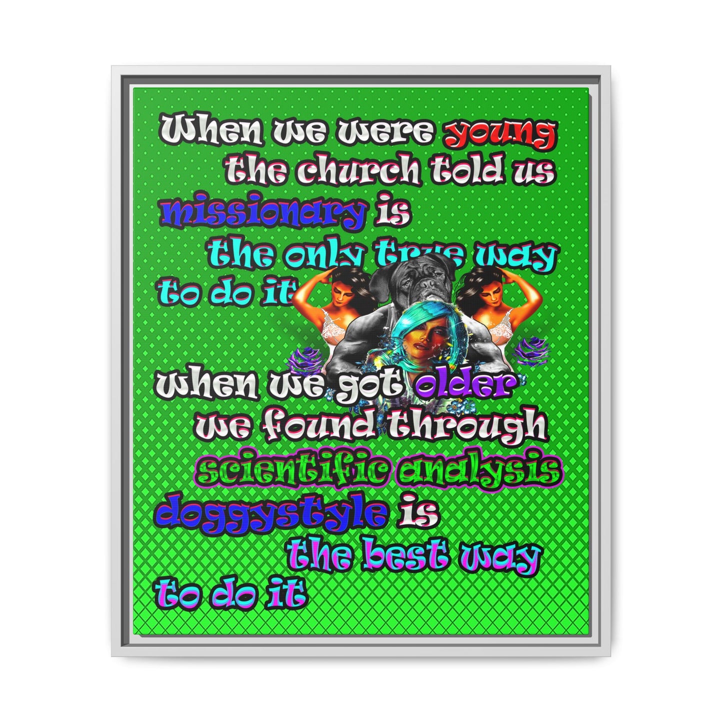 doggystyle - framed canvas art (logo green)