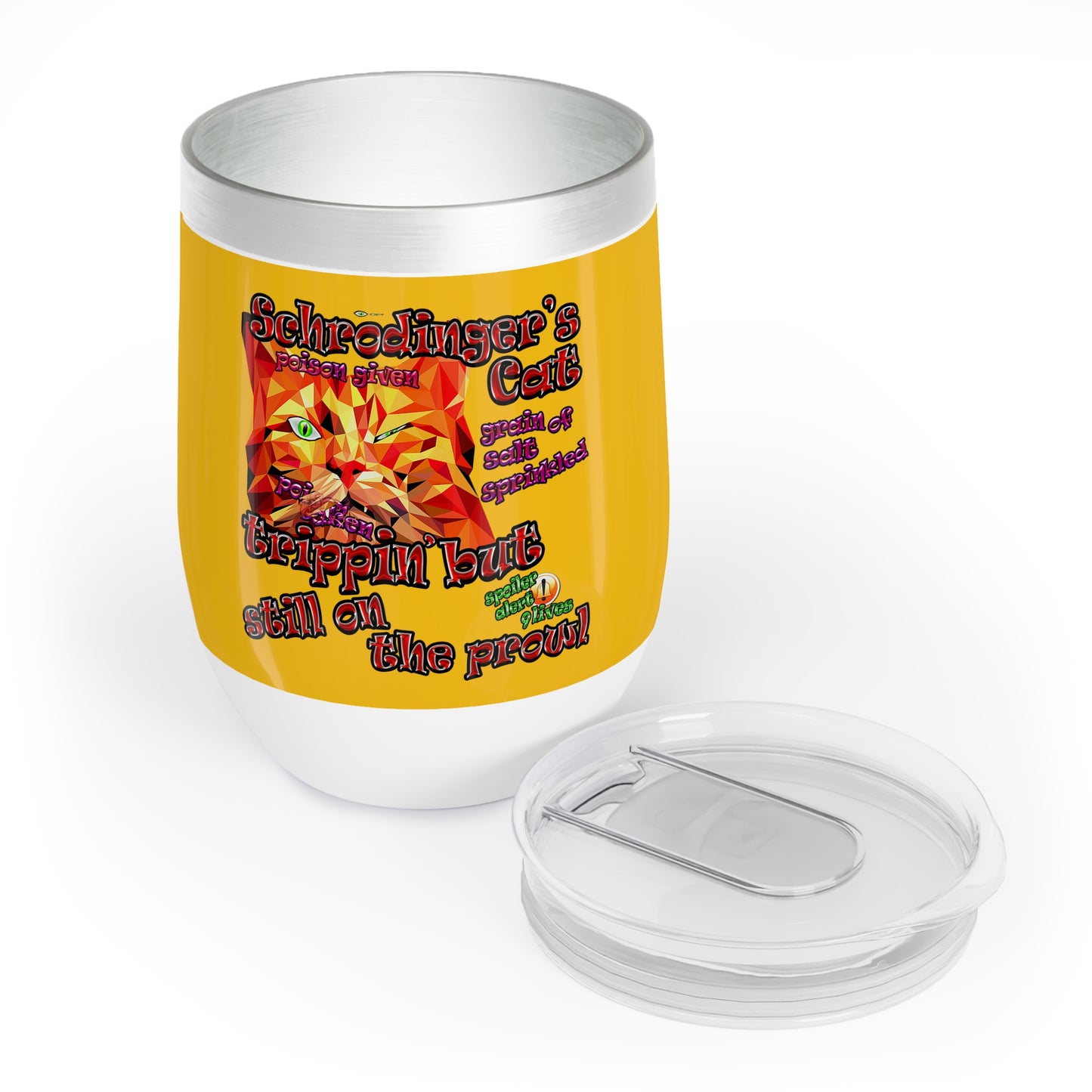 schrodinger's cat - Chill Wine Tumbler (yellow)