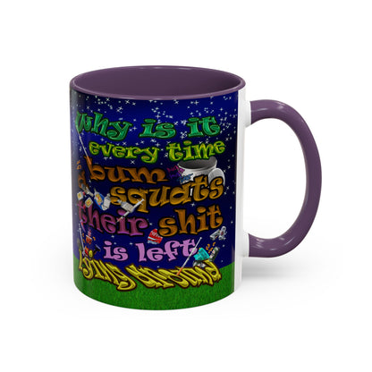 the bum's shit - Accent Mug ('snoops' background)