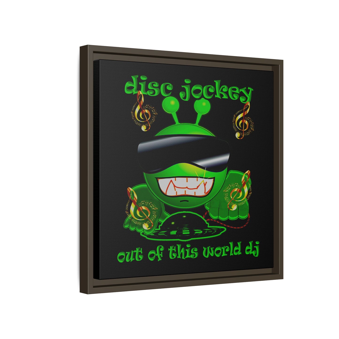 disc jockey - framed canvas art (black)