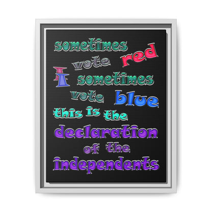 declaration of the independents - framed canvas art (black)