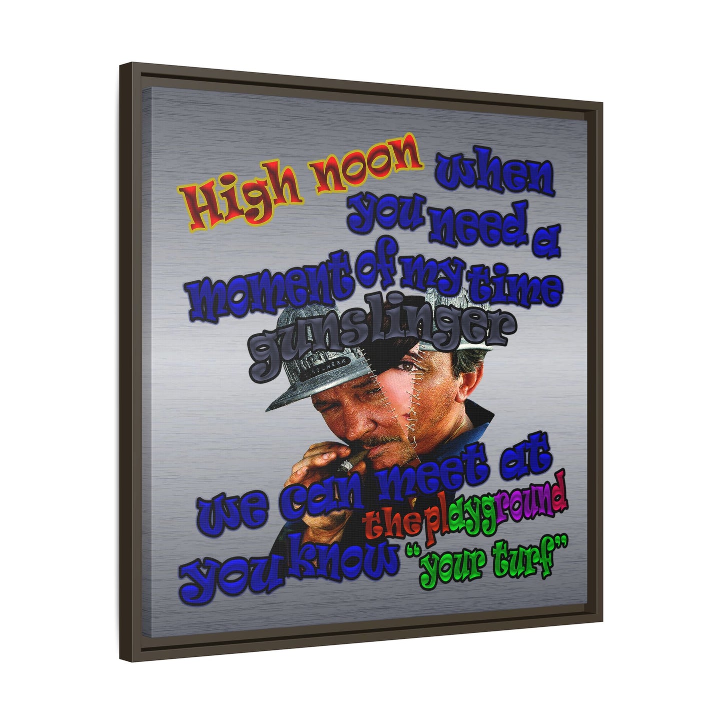 high noon - framed canvas art (brushed nickel)