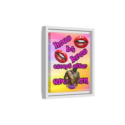 hoes b4 bros - framed canvas art (color blur)