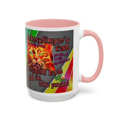 schrodinger's cat - Accent Mug (rainbow split)