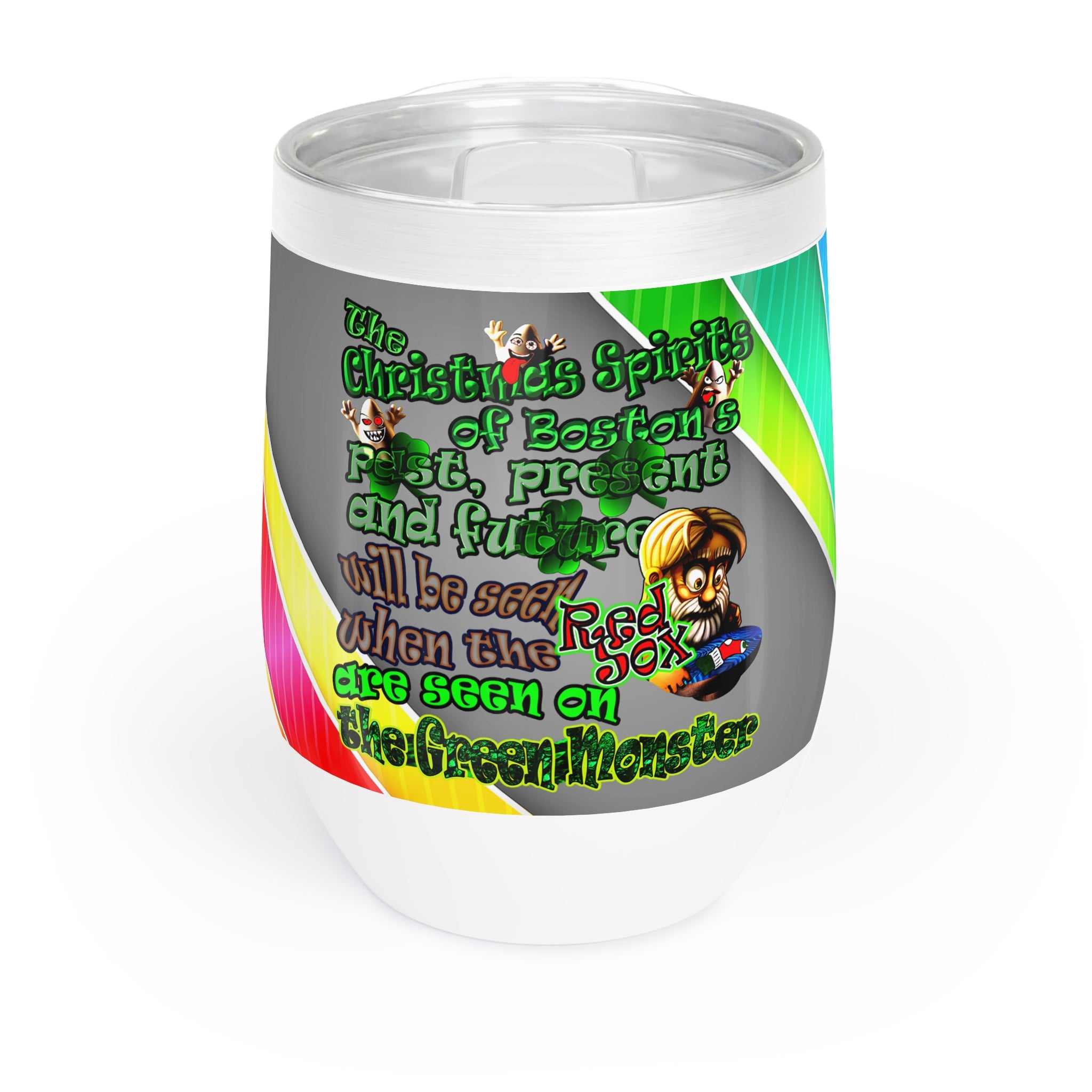 christmas spirits of boston - Chill Wine Tumbler (rainbow split)