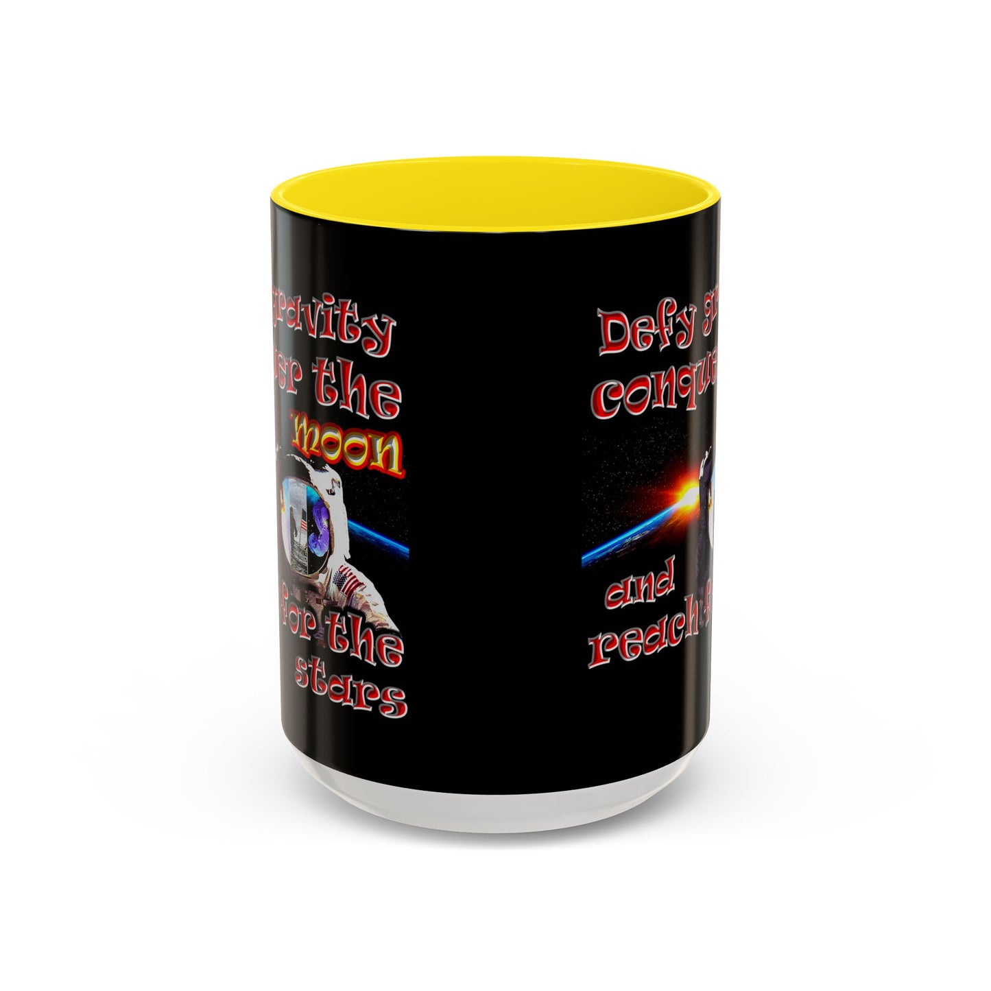 defy conquer reach - Accent Mug (black)