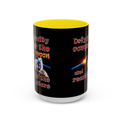 defy conquer reach - Accent Mug (black)