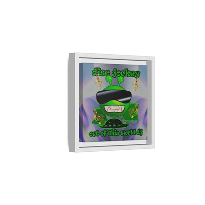 disc jockey - framed canvas art (grey-pink wave)