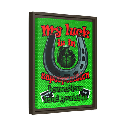 my luck - framed canvas art (logo green)