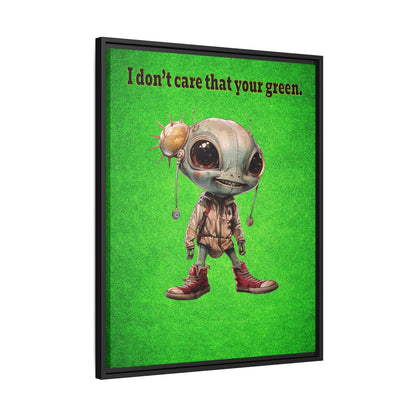 I don't care that your green - framed canvas art (green turf)