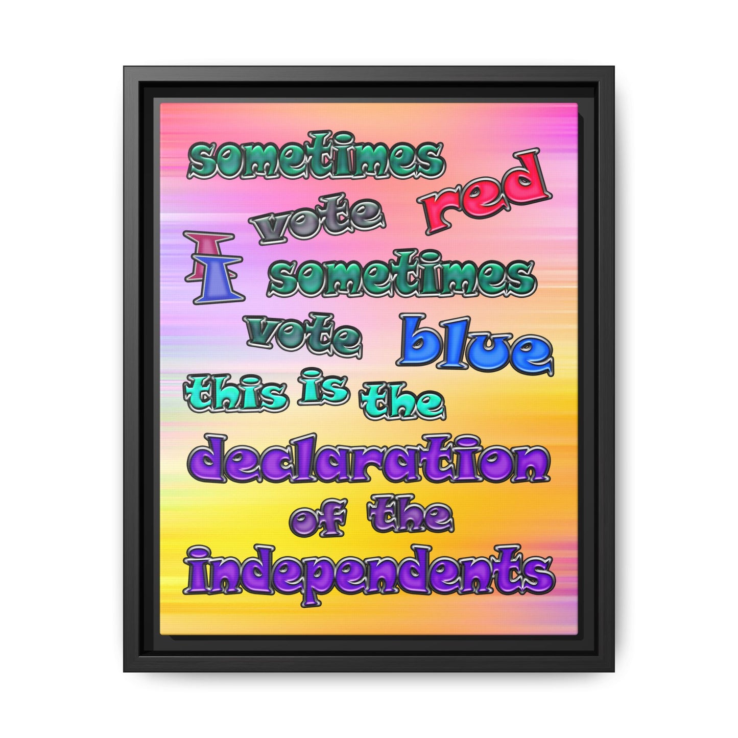declaration of the independents - framed canvas art (color blur)