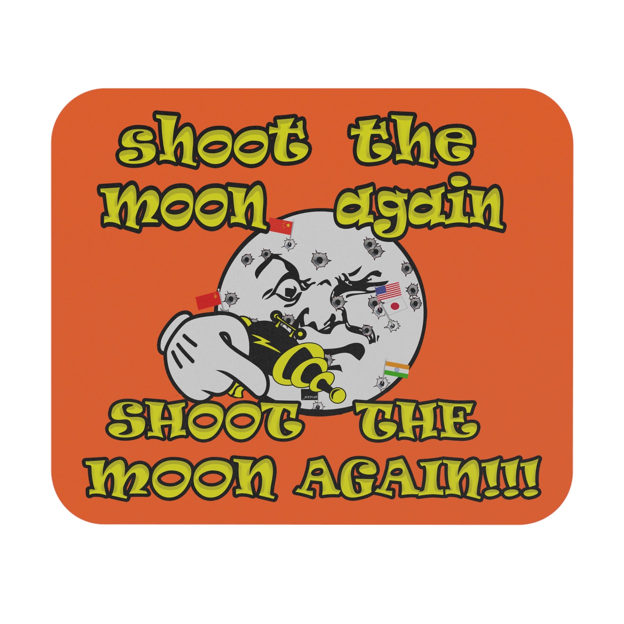 shoot the moon again - Mouse Pad (Rectangle) (orange)