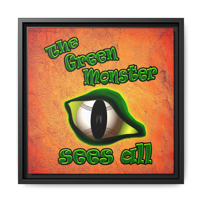 green monster - framed canvas art (burnt orange)